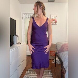 Purple satin dress